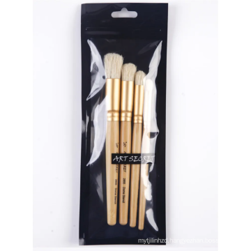 professional stencil brush set bristle brush wooden handle